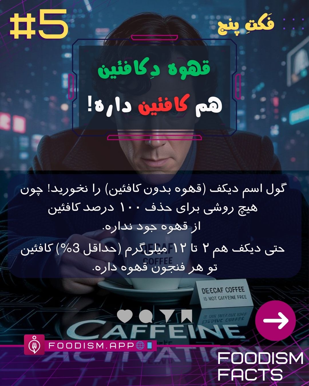 قهوه دیکف اینفوگرافیک قهوه